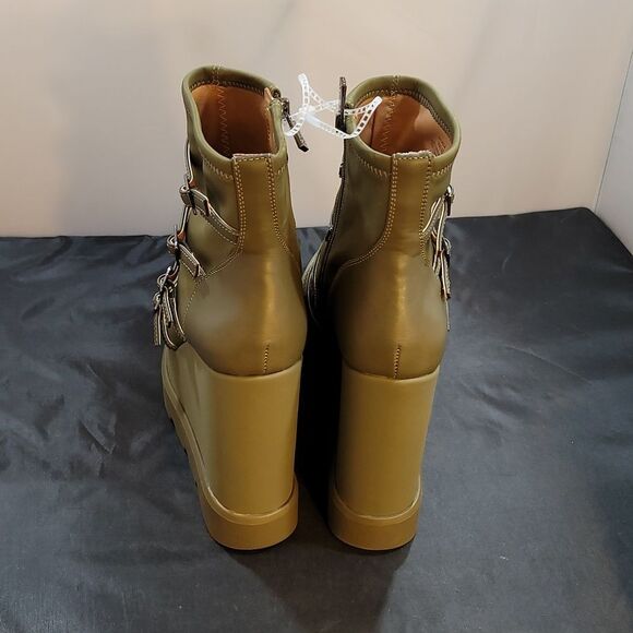 BRAND NEW JESSICA SIMPSON CHAELA HEEL BOOTS BUCKLE VAMP STRAPS WEDGE BOOT - Picture 6 of 16